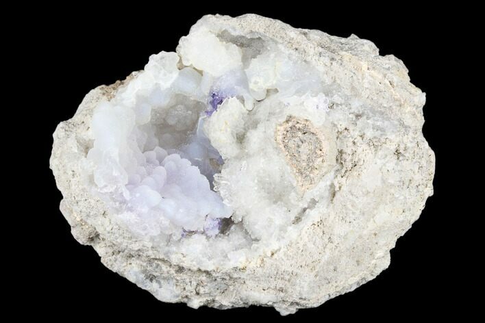 Purple Fluorite & Chalcedony Geode Section - Fluorescent! #182415